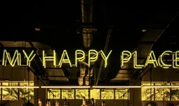A sign reading my happy place