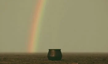 empty pot at the end of a rainbow 