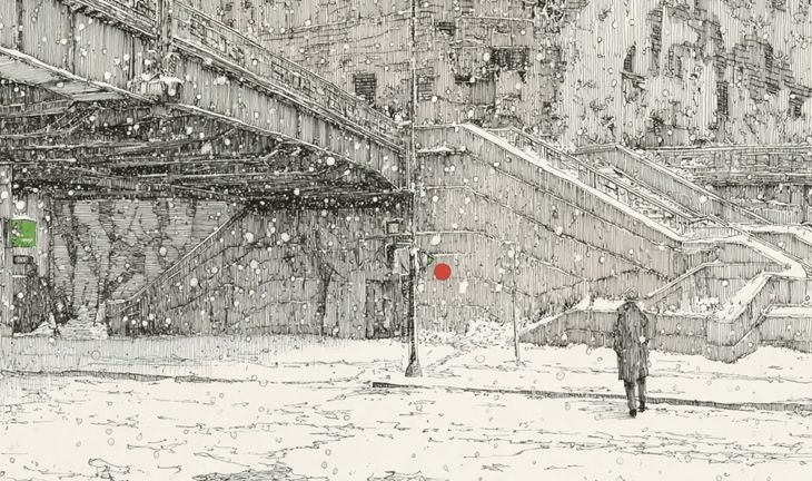 New York snow scene